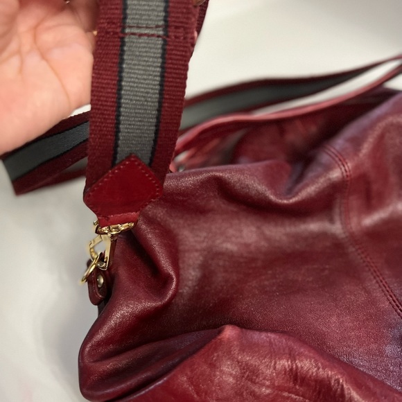 Furla Burgundy Crossbody Bag with Gold Accents - Picture 9 of 10